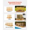 Wooden Privacy Fence, 36 x 45 inch Air Conditioner Fence, 2 Slatted Panel Solid Outdoor Wood Privacy Screen with 2 Planters, Metal Stakes, Trash Can H