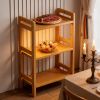 3 Tier Bamboo Storage Shelf, Freestanding Adjustable Organizer Rack for Kitchen Cabinets, Bathroom Countertop, Desk, Books, Shoes and Pantry, Space Sa