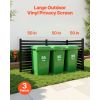 3 Panels Outdoor Privacy Screen, 50 x 48 in Air Conditioner Fence with 27.6 in Ground Stakes, Pool Equipment Enclosure, Vinyl Privacy Fence, Ideal for