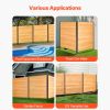 Wood Privacy Fence, 38" W x 42" L, 2 Panel Solid Air Conditioner Fence Screen, Pool Equipment Enclosure with Metal Stakes, Easy DIY Installation, Outd