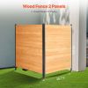 Wood Privacy Fence, 38" W x 42" L, 2 Panel Solid Air Conditioner Fence Screen, Pool Equipment Enclosure with Metal Stakes, Easy DIY Installation, Outd