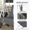 2-Seater Outdoor Porch Swing with Canopy and Table, Patio Swing Chair for Garden, Poolside, Backyard, Gray