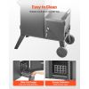 Charcoal Offset Smoker, Heavy-Duty Steel BBQ Offset Smoker with Side Firebox, Movable Outdoor Barbecue Smokers with 6 Adjustable Grates, Thermometer &