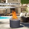 Smokeless Fire Pit, 20.5" Round Wood Burning Stainless Steel Top & TerraFab Base, Firepit with Weather Cover Perfect for Outdoor Patio Garden