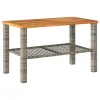 Garden Table Grey PE Rattan Medium Durable Garden Table
