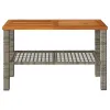 Garden Table Grey PE Rattan Medium Durable Garden Table