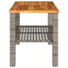 Garden Table Grey PE Rattan Medium Durable Garden Table