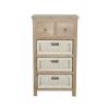 Safari Occasional Table w/ Drawer & Rattan Baskets