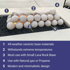 4" Natural Lite Stone Fire Balls - Set of 6
