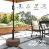 Round Patio Umbrella Base Holder, Heavy Duty Outdoor Umbrella Stand Base, Filled Up to 44lbs with Stand or 40lbs with Water for Garden, Poolside