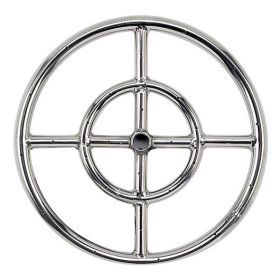12" Double-Ring Stainless Steel Burner with a 1/2" Inlet