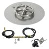 12" Round Stainless Steel Flat Pan with Spark Ignition Kit (6" Ring) - Natural Gas