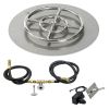 18" Round Stainless Steel Flat Pan with Spark Ignition Kit (12" Ring) - Natural Gas