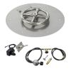 12" Round Stainless Steel Flat Pan with Spark Ignition Kit (6" Ring) - Propane