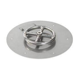 12" Round Stainless Steel Flat Pan with Spark Ignition Kit (6" Ring) - Propane