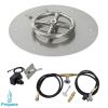 12" Round Stainless Steel Flat Pan with Spark Ignition Kit (6" Ring) - Propane