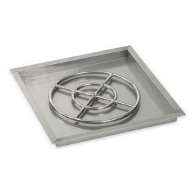 24" Square Stainless Steel Drop In Pan with 18" Fire Ring