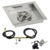 12" Square Stainless Steel Drop-In Pan with Spark Ignition Kit (6" Ring) - Propane