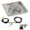 18" Square Stainless Steel Drop-In Pan with Spark Ignition Kit (12" Ring)- Natural Gas