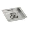 12" Square Stainless Steel Drop-In Pan with Spark Ignition Kit (6" Fire Pit Ring) - Propane