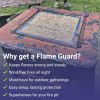 Square Glass Flame Guard for 12" Square Drop-In Fire Pit Pan