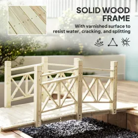5 Ft. Wooden Garden Bridge Footbridge For  Ponds, Creeks, Streams (Color: Nat Wood)