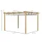 10' X 13' Retractable Pergola Canopy, Aluminum Pergola Sun Shade Shelter For Garden, Patio, Backyard, Deck, Cream
