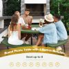 All Weather 8 Seater Picnic Table with Umbrella Hole