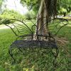 Modern Outdoor Butterfly Garden Bench in Metal Finish
