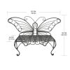 Modern Outdoor Butterfly Garden Bench in Metal Finish