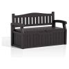 Heavy Duty Plastic Outdoor Storage Garden Bench Patio Deck Box