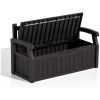 Heavy Duty Plastic Outdoor Storage Garden Bench Patio Deck Box
