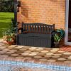 Heavy Duty Plastic Outdoor Storage Garden Bench Patio Deck Box