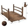 Outdoor 4-ft Wooden Garden Bridge in Wood Finish