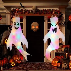Halloween Decorations Outdoor Decor Hanging Lighted Glowing Ghost Witch Hat Halloween Decorations Indoor Outside Ornaments Clearance Halloween Pa (Color: as Pic)