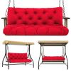 60 x 40 x 5 Inch Outdoor Porch Swing Cushion, 3 Seat Patio Swing Cushion with Backrest and Ties, Thick Waterproof Swing Bench Cushion for Lawn, Garden
