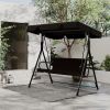 Outdoor Porch Swing with Canopy, 3 Person Glider Swing with Heavy Duty Steel Frame, Patio Swing Chair for Backyard, Lawn, Garden and Porch