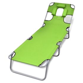 Sun Lounger Powder-coated steel, Polyester Standard (Color: Green)