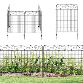 Garden Fence, 4 Pack Steel Fence Panels, 11.5' L x 43" H, Rust-Resistant Decorative Border Flower Edging for Yard, Landscape, Patio, Outdoor Deco (title: default title)