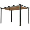 Outdoor Retractable Pergola with Weather-Resistant Sun Shade Canopy, Aluminum Pergola Gazebo for BBQ, Party, Wedding, Patio, Backyard, Deck, Gard