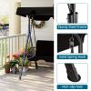 Outdoor Porch Swing with Canopy, 3 Person Glider Swing with Heavy Duty Steel Frame, Patio Swing Chair for Backyard, Lawn, Garden and Porch