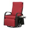 Adjustable Outdoor 360Â° Swivel Rattan Recliner Chair with Cushion for Patio, Porch, Yard and Garden