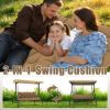 60 x 40 x 5 Inch Outdoor Porch Swing Cushion, 3 Seat Patio Swing Cushion with Backrest and Ties, Thick Waterproof Swing Bench Cushion for Lawn, Garden