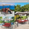 60 x 40 x 5 Inch Outdoor Porch Swing Cushion, 3 Seat Patio Swing Cushion with Backrest and Ties, Thick Waterproof Swing Bench Cushion for Lawn, Garden