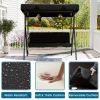 Outdoor Porch Swing with Canopy, 3 Person Glider Swing with Heavy Duty Steel Frame, Patio Swing Chair for Backyard, Lawn, Garden and Porch