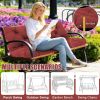 60 x 40 x 5 Inch Outdoor Porch Swing Cushion, 3 Seat Patio Swing Cushion with Backrest and Ties, Thick Waterproof Swing Bench Cushion for Lawn, Garden