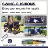 60 x 40 x 5 Inch Outdoor Porch Swing Cushion, 3 Seat Patio Swing Cushion with Backrest and Ties, Thick Waterproof Swing Bench Cushion for Lawn, Garden