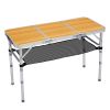 Outdoor Folding Camping Table, 3ft Portable Pinic Table with 3 Adjustable Height