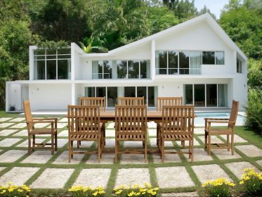 Bahama Wilshire Armchair Extension Dining Set (Option: 9-Pieces)